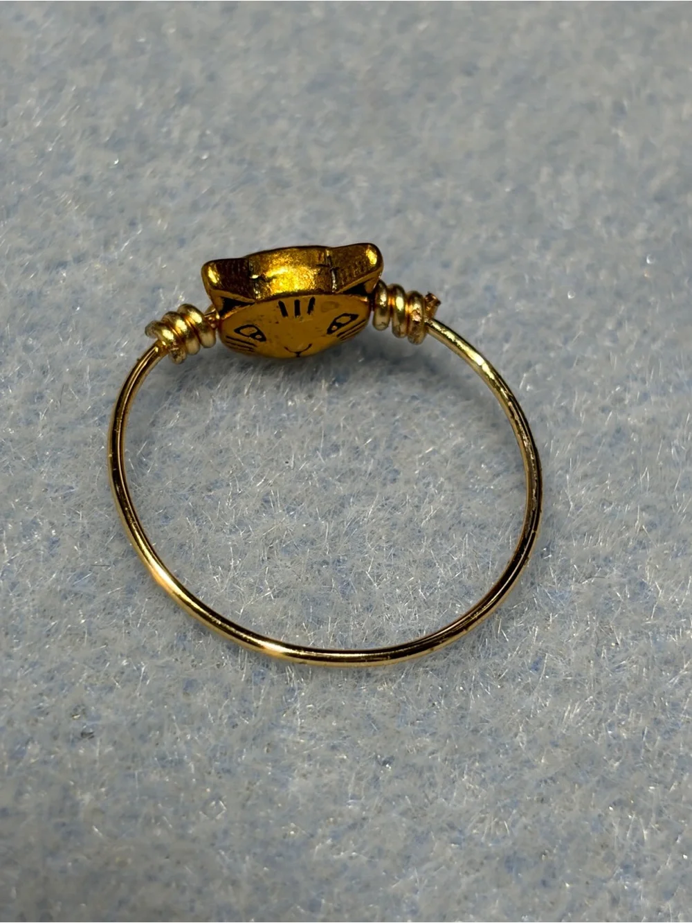 Whimsical Cat Charm Ring in Copper Tone